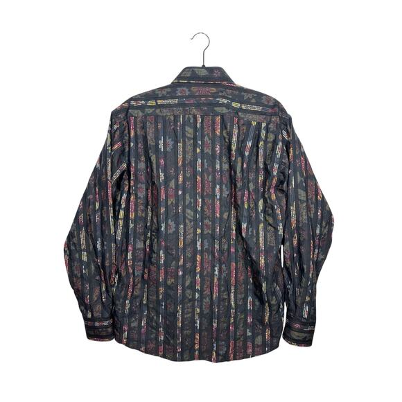 Luchiano Visconti Textured Cotton Casual Button Down Mens Long Sleeve Shirt L - Picture 6 of 12